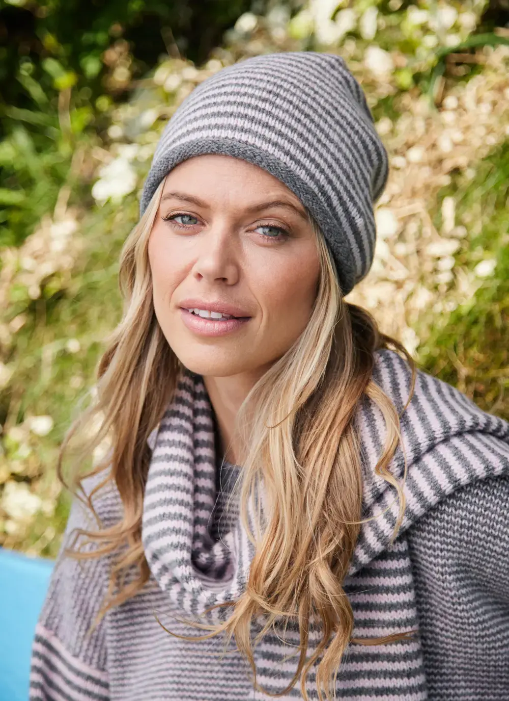 Cashmere Stripe Beanie 